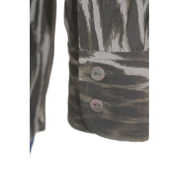 L'Agence Womens Printed Collar Long Sleeve Button Down Shirt Brown Size S - Picture 4 of 7